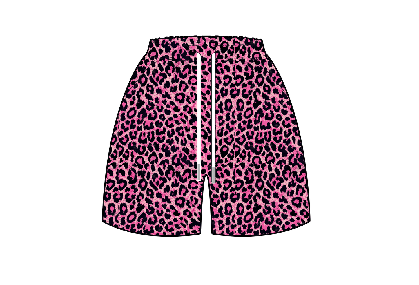 leopard mesh shorts