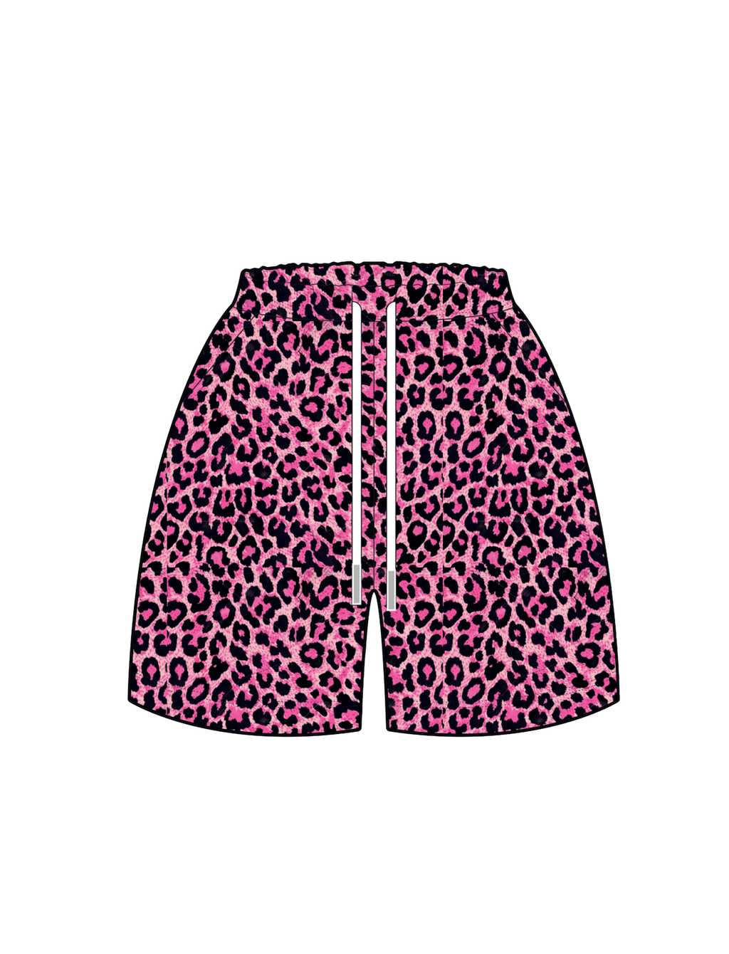 leopard mesh shorts