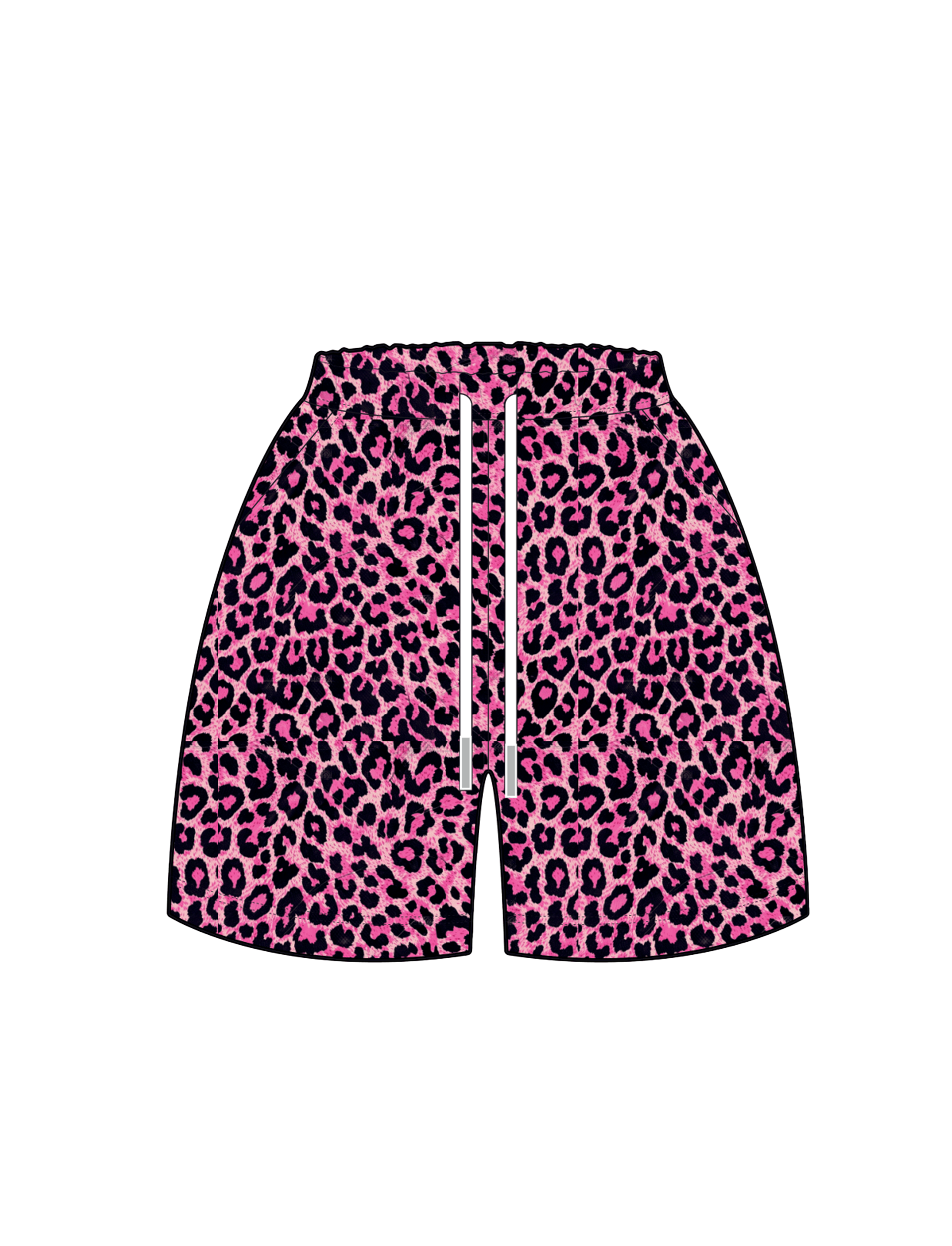 leopard mesh shorts
